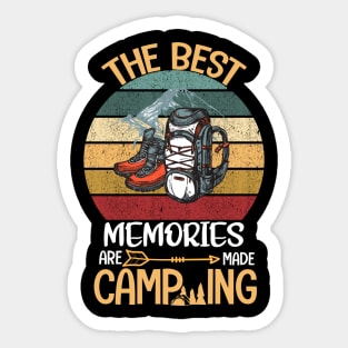 The Best Memories Are Made Camping camper Retro Vintage Gift Sticker